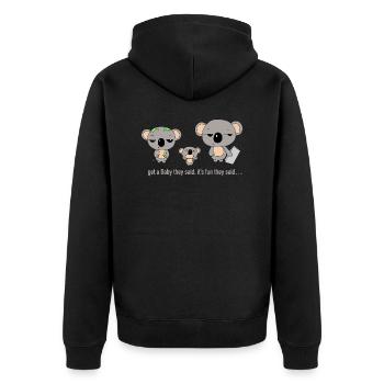 Baby They Said - Unisex Premium Bio Zip Hoodie - Schwarz - Hinten - Nico (187cm)