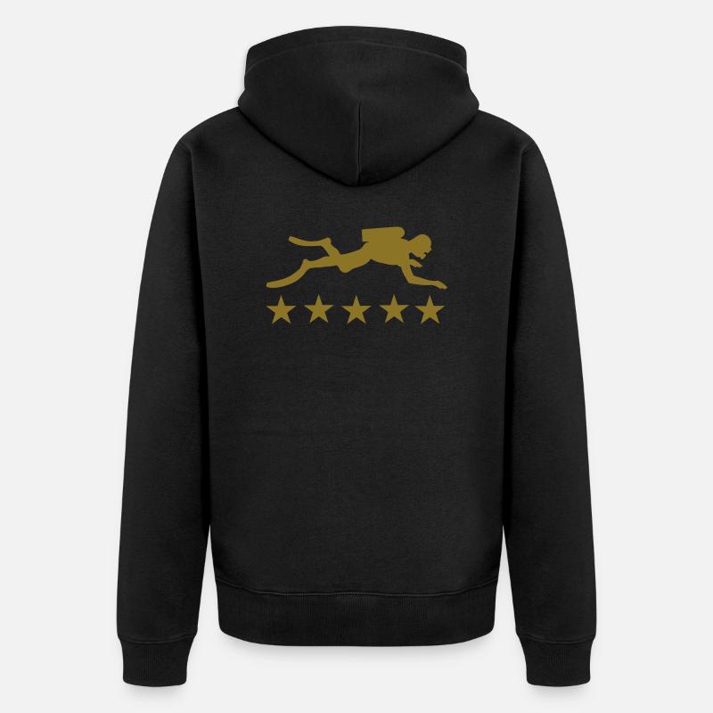 plongeur - Veste à capuche bio Premium Unisexe - noir