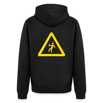 Vorsicht Trinker - Unisex Premium Bio Zip Hoodie - Schwarz - Hinten - Nico (187cm)