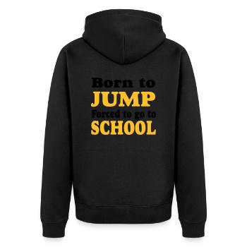 Long Jump - High Jump - Unisex Premium Organic Zip Hoodie - black - Back - Nico (187cm)