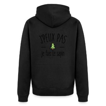 Je peux pas je fais le sapin - Veste à capuche bio Premium Unisexe - noir - Dos - Nico (187cm)