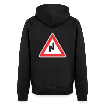 zig signe de route zag droit chemin - Veste à capuche bio Premium Unisexe - noir - Dos - Nico (187cm)