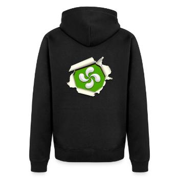 Croix du Pays Basque - Veste à capuche bio Premium Unisexe - noir - Dos - Nico (187cm)