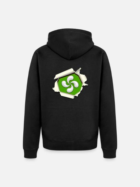 Croix du Pays Basque - Veste à capuche bio Premium Unisexe - noir