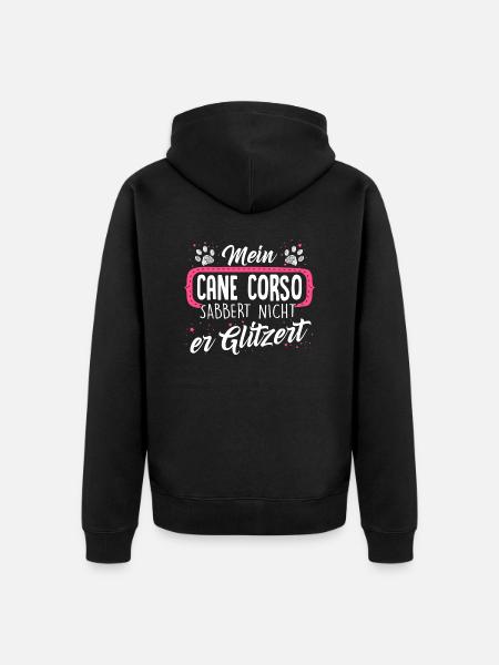 CANE-CORSO - sabber - Unisex Premium Bio Zip Hoodie - Schwarz