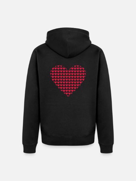 Herzen Herz - Unisex Premium Bio Zip Hoodie - Schwarz