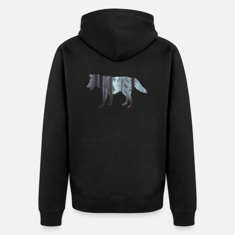 loup - Veste à capuche bio Premium Unisexe - noir