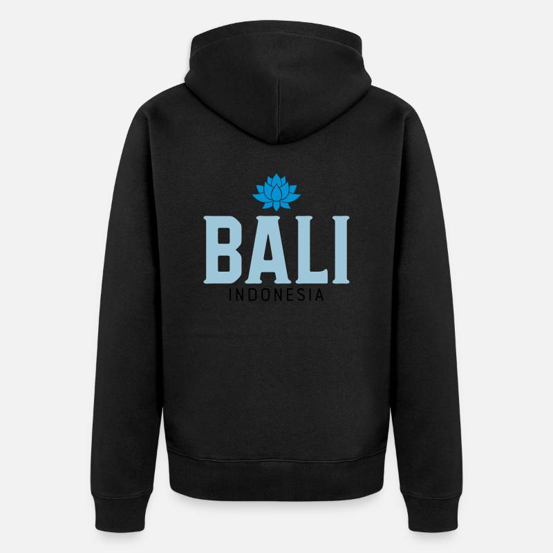 Bali - Unisex Premium Bio Zip Hoodie - Schwarz