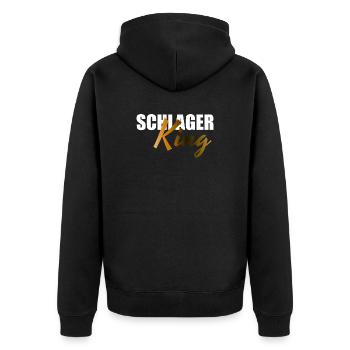 Schlager King - Unisex Premium Bio Zip Hoodie - Schwarz - Hinten - Nico (187cm)