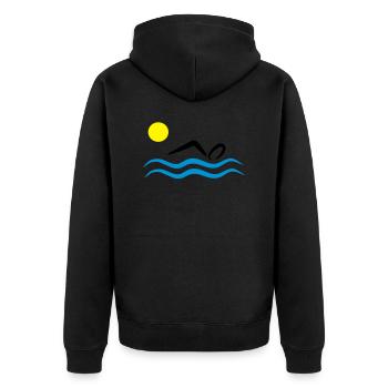 natation - Veste à capuche bio Premium Unisexe - noir - Dos - Nico (187cm)