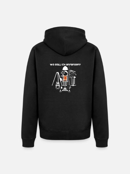 Surveyor all-rounder - Unisex Premium Organic Zip Hoodie - black