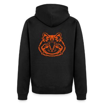 Katze Katze wildes Tier 29 - Unisex Premium Bio Zip Hoodie - Schwarz - Hinten - Nico (187cm)