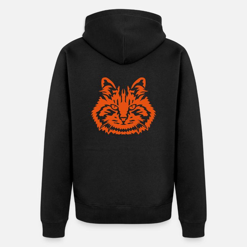 chat cat animal sauvage 292 - Veste à capuche bio Premium Unisexe - noir