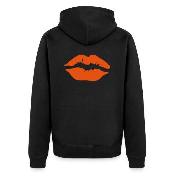 kisses mouth lips 1102 - Unisex Premium Organic Zip Hoodie - black - Back - Nico (187cm)