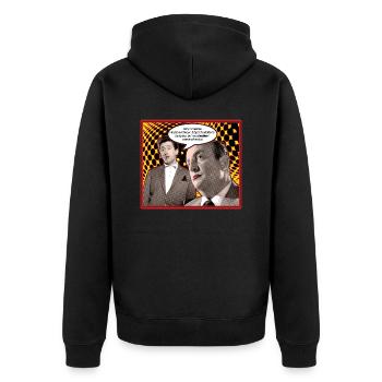 écoute on t'connaît pas - Veste à capuche bio Premium Unisexe - noir - Dos - Nico (187cm)