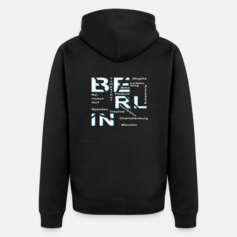 Berlin - Unisex Premium Bio Zip Hoodie - Schwarz
