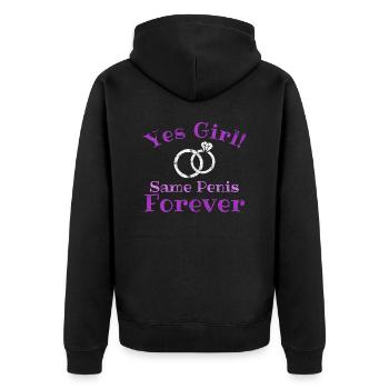 Enterrement de vie de fille nue cadeau JGA - Veste à capuche bio Premium Unisexe - noir - Dos - Nico (187cm)