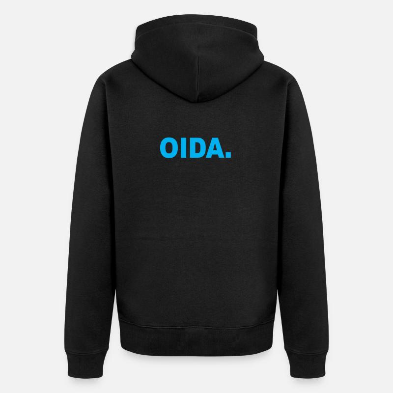 BYRN Style - OIDA Blau - Unisex Premium Bio Zip Hoodie - Schwarz