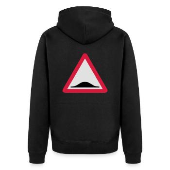 Triangle panel back donkey 209 - Unisex Premium Organic Zip Hoodie - black - Back - Nico (187cm)