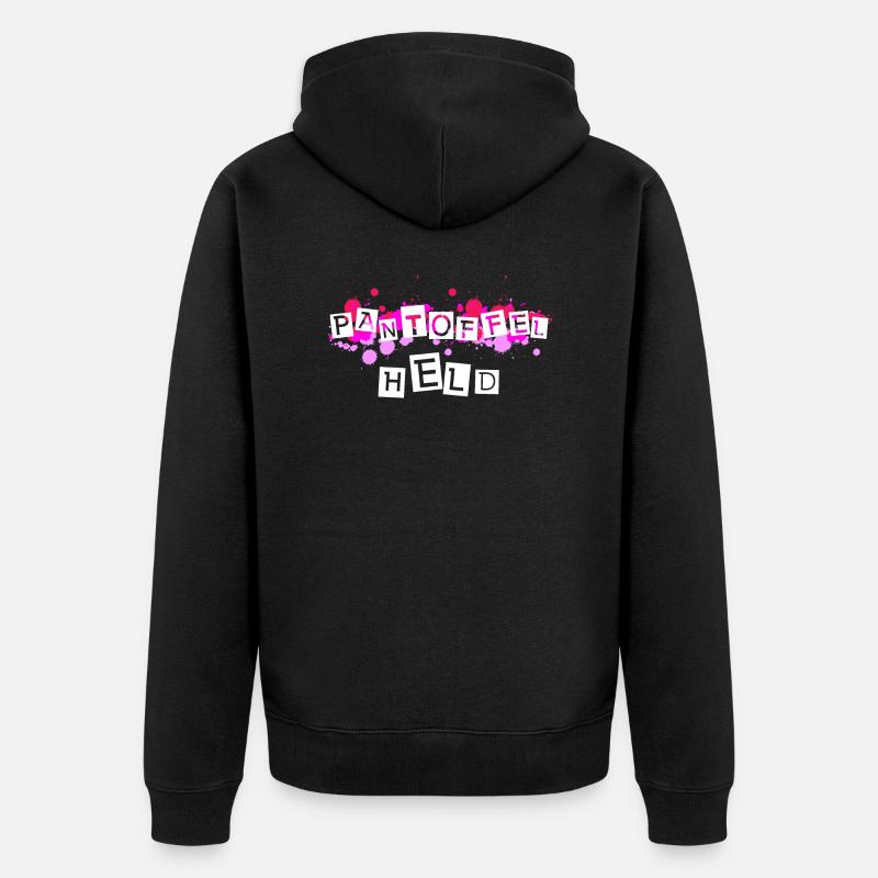 Pantoffelheld Junggesellenabschied - Unisex Premium Bio Zip Hoodie - Schwarz