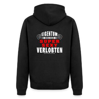 Eigentum Einer Super Sexy Verlobten - Unisex Premium Bio Zip Hoodie - Schwarz - Hinten - Nico (187cm)