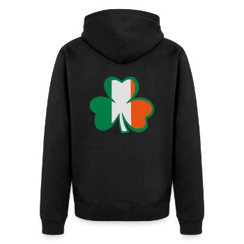 ♥ټ☘Kiss the Irish Shamrock to Get Lucky☘ټ♥ - Unisex Premium Organic Zip Hoodie - black - Back - Nico (187cm)