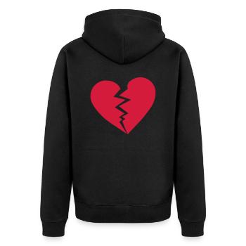 cœur brisé - Veste à capuche bio Premium Unisexe - noir - Dos - Nico (187cm)