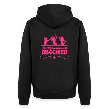 junggesellinnen_abschied_01 - Unisex Premium Bio Zip Hoodie - Schwarz - Hinten - Nico (187cm)