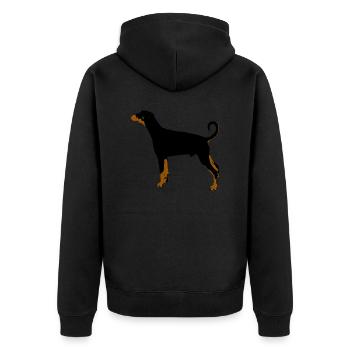 Doberman pinscher - Unisex Premium Organic Zip Hoodie - black - Back - Nico (187cm)