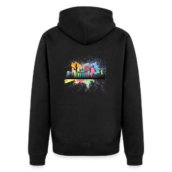 Berlin Allemagne Germany Skyline Ville City - Veste à capuche bio Premium Unisexe - noir - Dos - Nico (187cm)