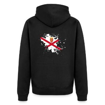 Drapeau Jersey comme une touche de couleur - Veste à capuche bio Premium Unisexe - noir - Dos - Nico (187cm)