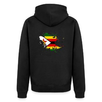 Drapeau du Zimbabwe comme une touche de couleur - Veste à capuche bio Premium Unisexe - noir - Dos - Nico (187cm)