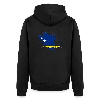 Le drapeau de Curaçao comme une touche de couleur - Veste à capuche bio Premium Unisexe - noir - Dos - Nico (187cm)