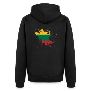 Drapeau de la Lituanie comme une touche de couleur - Veste à capuche bio Premium Unisexe - noir - Dos - Nico (187cm)