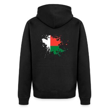 Le drapeau de Madagascar comme taches de peinture - Veste à capuche bio Premium Unisexe - noir - Dos - Nico (187cm)