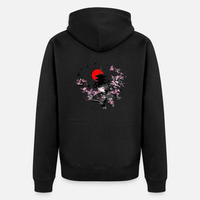 KETTE X Brompton Sakura - Unisex Premium Bio Zip Hoodie - Schwarz