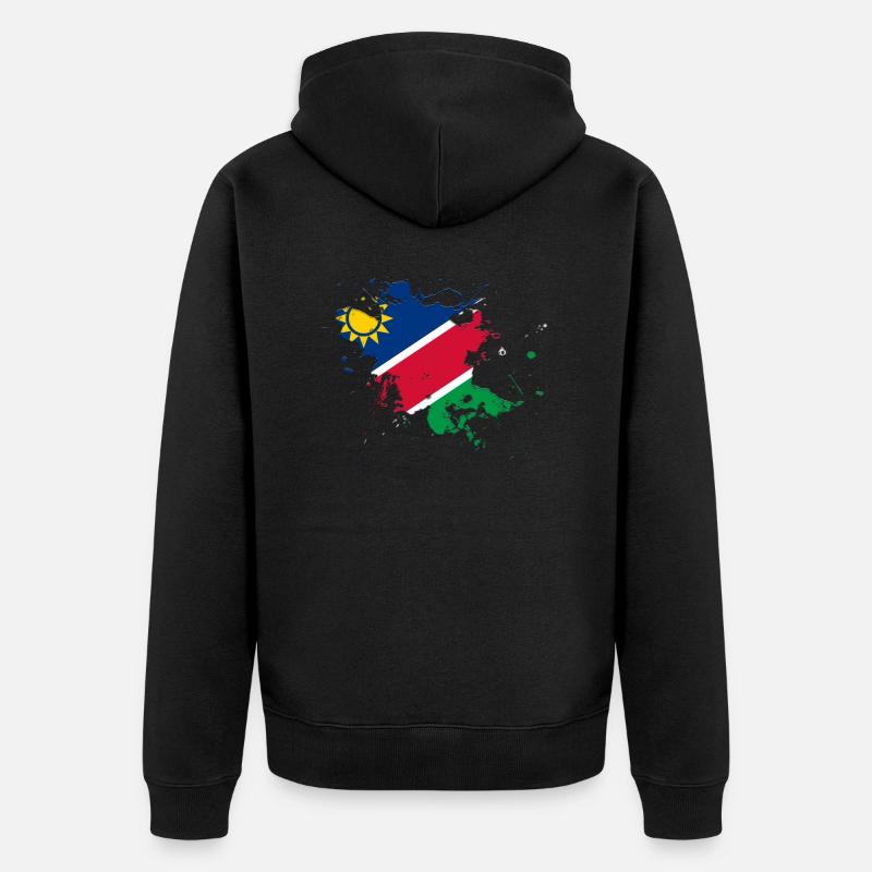 Drapeau de la Namibie comme une touche de couleur - Veste à capuche bio Premium Unisexe - noir