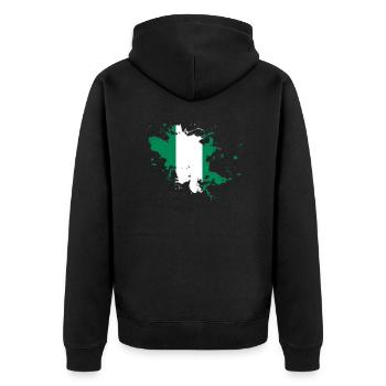 Drapeau du Nigeria comme une touche de couleur - Veste à capuche bio Premium Unisexe - noir - Dos - Nico (187cm)