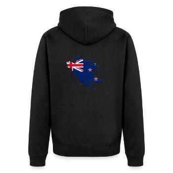 Le drapeau néo-zélandais comme taches de peinture - Veste à capuche bio Premium Unisexe - noir - Dos - Nico (187cm)