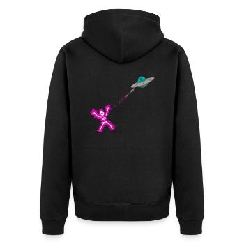 Laser extraterrestre ovni - Veste à capuche bio Premium Unisexe - noir - Dos - Nico (187cm)