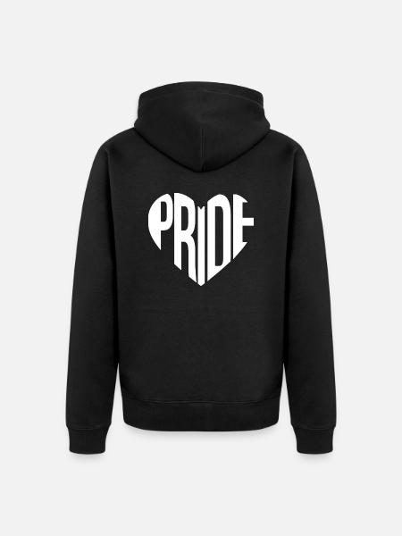 Pride heart - Unisex Premium Organic Zip Hoodie - black