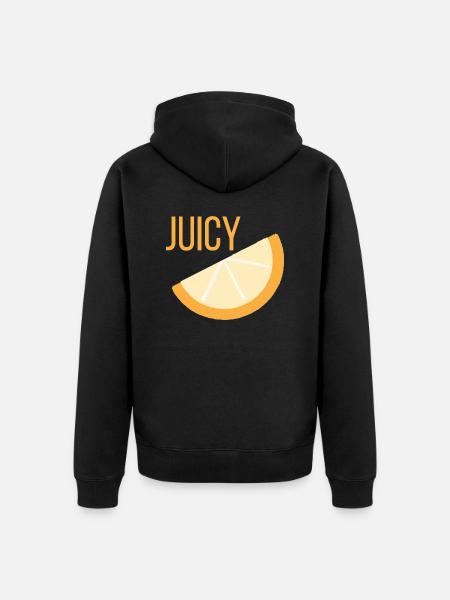 Juicy Orange Design - Unisex Premium Organic Zip Hoodie - black