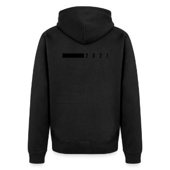 2021 - Unisex Premium Organic Zip Hoodie - black - Back - Nico (187cm)
