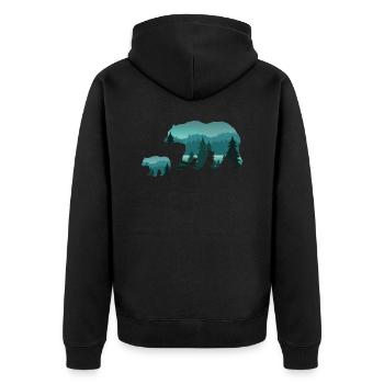 Ours, Forêt ,Nature sauvage, Surreal Wildlife Animal - Veste à capuche bio Premium Unisexe - noir - Dos - Nico (187cm)