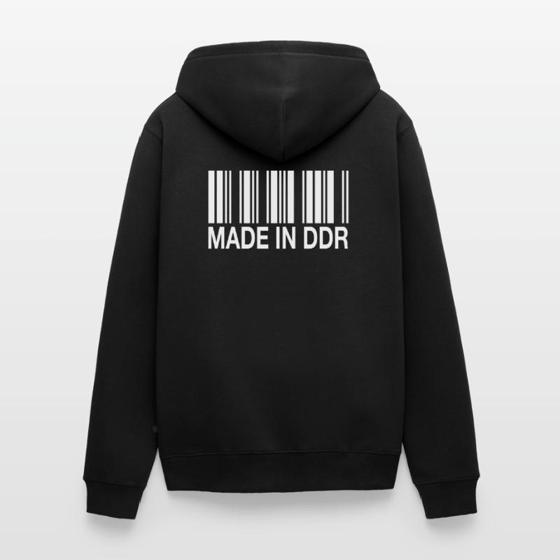 Fabriqué en DDR Barcode Strichcode Veste à capuche bio Premium Unisexe
