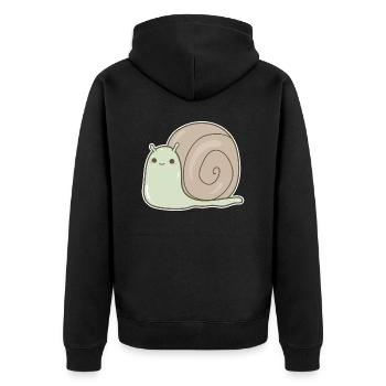 Schnecke - Unisex Premium Bio Zip Hoodie - Schwarz - Hinten - Nico (187cm)