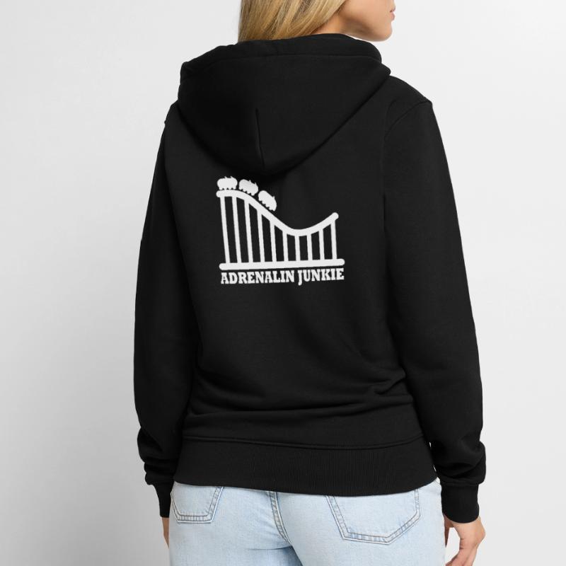 Rollercoaster Achterbahn Freizeitpark Unisex Premium Bio Zip Hoodie