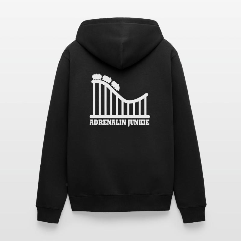 Rollercoaster Achterbahn Freizeitpark Unisex Premium Bio Zip Hoodie