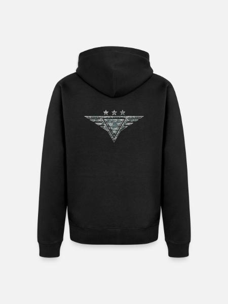Army - Unisex Premium Organic Zip Hoodie - black