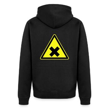 Avertissement de danger pour la santé - Veste à capuche bio Premium Unisexe - noir - Dos - Nico (187cm)